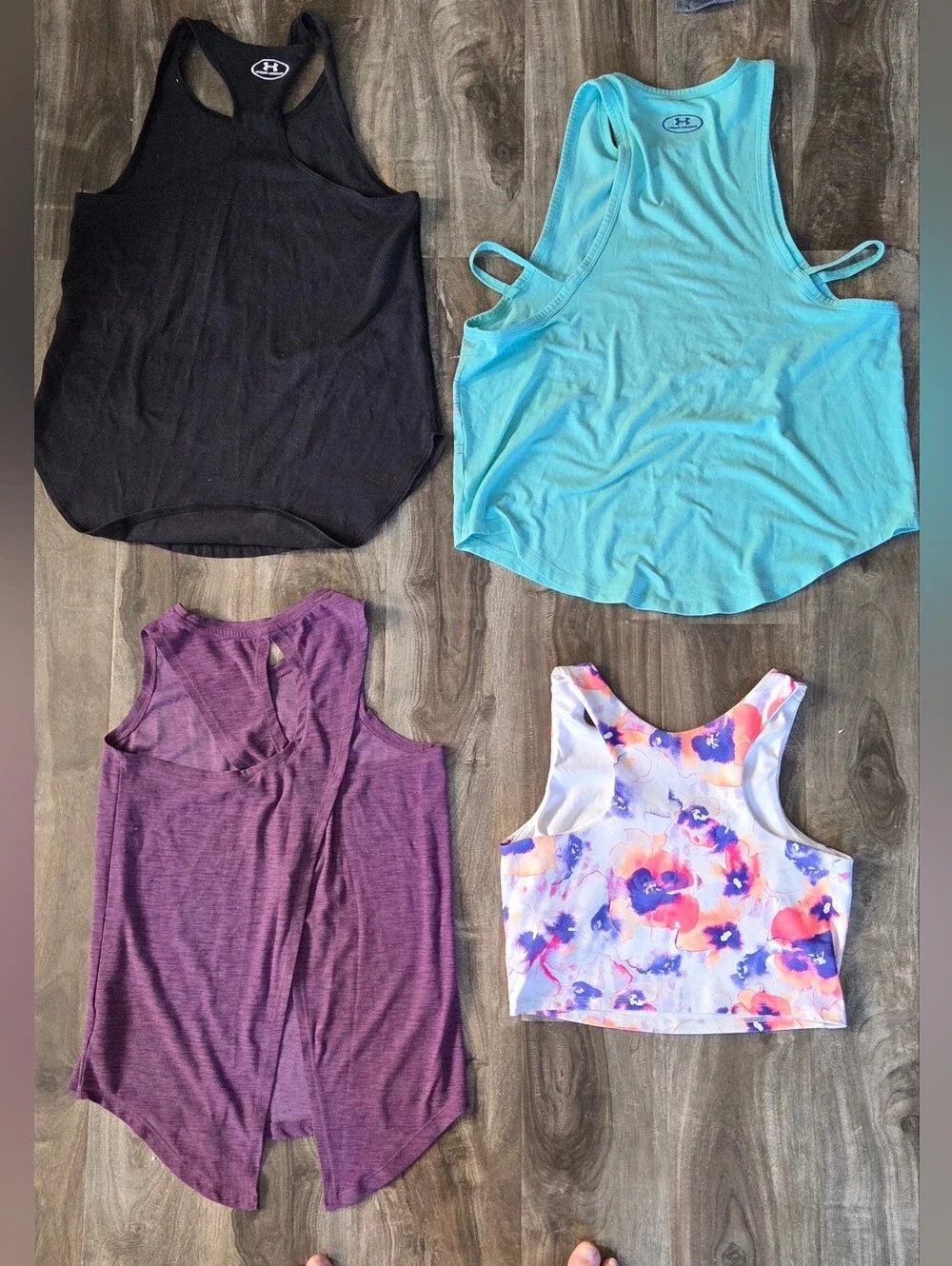 Under Armour Black, Teal, Purple & Floral Women's Tank Top Set - Picture 2 of 12